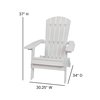 Flash Furniture White Folding Adirondack Chairs-Gray Cushions, 2PK 2-JJ-C14505-CSNGY-WH-GG
